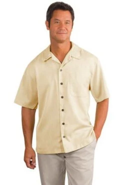 Port Authority Mens Easy Care Camp Shirt Ivory