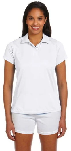 Harriton Womens 4 Oz Polytech Polo White