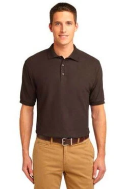 Port Authority Mens Silk Touch Polo Shirt Coffee Bean